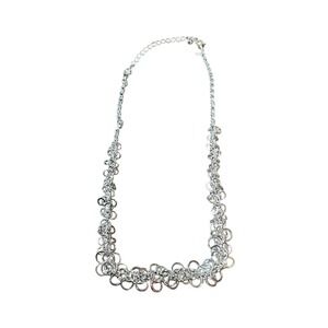 Avon Silver Tone Chain Necklace with Circle Link‎ Bib, Women's Fashion Jewelry